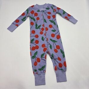 Hanna Andersson baby girl cherry print  zip sleeper size 3-6 months